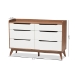 Baxton Studio Brighton Mid-Century Modern White and Walnut Wood 6-Drawer Storage Dresser - BSOBrighton-Walnut/White-6DW-Chest
