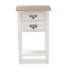 Baxton Studio Dauphine Provincial Style Weathered Oak and White Wash Distressed Finish Wood Nightstand - BSOCHR20VM/M B-C