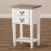 Baxton Studio Dauphine Provincial Style Weathered Oak and White Wash Distressed Finish Wood Nightstand - BSOCHR20VM/M B-C