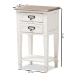 Baxton Studio Dauphine Provincial Style Weathered Oak and White Wash Distressed Finish Wood Nightstand - BSOCHR20VM/M B-C
