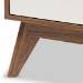 Baxton Studio Calypso Mid-Century Modern White and Walnut Wood 3-Drawer Storage Chest - BSOCalypso-Walnut/White-3DW-Chest