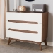 Baxton Studio Calypso Mid-Century Modern White and Walnut Wood 3-Drawer Storage Chest - BSOCalypso-Walnut/White-3DW-Chest
