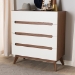 Baxton Studio Calypso Mid-Century Modern White and Walnut Wood 4-Drawer Storage Chest - BSOCalypso-Walnut/White-4DW-Chest