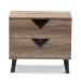 Baxton Studio Swanson Modern and Contemporary Light Brown Wood 2-Drawer Nightstand - BSOW-602A