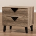 Baxton Studio Swanson Modern and Contemporary Light Brown Wood 2-Drawer Nightstand - BSOW-602A
