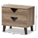 Baxton Studio Swanson Modern and Contemporary Light Brown Wood 2-Drawer Nightstand - BSOW-602A