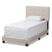 Baxton Studio Brookfield Modern and Contemporary Beige Fabric Twin Size Bed