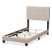 Baxton Studio Brookfield Modern and Contemporary Beige Fabric Twin Size Bed - BSOCF8747B-Beige-Twin