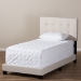 Baxton Studio Brookfield Modern and Contemporary Beige Fabric Twin Size Bed - BSOCF8747B-Beige-Twin