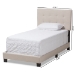 Baxton Studio Brookfield Modern and Contemporary Beige Fabric Twin Size Bed - BSOCF8747B-Beige-Twin