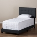 Baxton Studio Brookfield Modern and Contemporary Charcoal Grey Fabric Twin Size Bed - BSOCF8747B-Charcoal-Twin