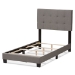 Baxton Studio Brookfield Modern and Contemporary Light Grey Fabric Twin Size Bed - BSOCF8747B-Grey-Twin