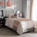 Baxton Studio Brookfield Modern and Contemporary Light Grey Fabric Twin Size Bed - BSOCF8747B-Grey-Twin
