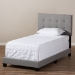 Baxton Studio Brookfield Modern and Contemporary Light Grey Fabric Twin Size Bed - BSOCF8747B-Grey-Twin