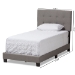 Baxton Studio Brookfield Modern and Contemporary Light Grey Fabric Twin Size Bed - BSOCF8747B-Grey-Twin