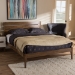 Baxton Studio Elmdon Mid-Century Modern Solid Walnut Wood Slatted Headboard Style Full Size Platform Bed - BSOSW8066-Walnut-M17-Full