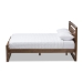 Baxton Studio Torino Mid-Century Modern Solid Walnut Wood Open Frame Style King Size Platform Bed - BSOSW8068-Walnut-M17-King