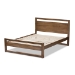 Baxton Studio Torino Mid-Century Modern Solid Walnut Wood Open Frame Style King Size Platform Bed - BSOSW8068-Walnut-M17-King
