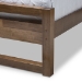 Baxton Studio Torino Mid-Century Modern Solid Walnut Wood Open Frame Style King Size Platform Bed - BSOSW8068-Walnut-M17-King