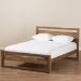 Baxton Studio Torino Mid-Century Modern Solid Walnut Wood Open Frame Style King Size Platform Bed - BSOSW8068-Walnut-M17-King