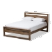 Baxton Studio Torino Mid-Century Modern Solid Walnut Wood Open Frame Style King Size Platform Bed - BSOSW8068-Walnut-M17-King