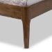 Baxton Studio Jupiter Mid-Century Modern Grey Fabric Upholstered Button-Tufted King Size Platform Bed - BSOSW8085-Walnut-M17-King