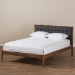 Baxton Studio Jupiter Mid-Century Modern Grey Fabric Upholstered Button-Tufted King Size Platform Bed - BSOSW8085-Walnut-M17-King