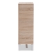 Baxton Studio Adelina Mid-Century Modern 1-door Oak and Grey Wood Shoe Cabinet - BSOSESC16104-Hana Oak/Dark Grey-Shoe Cabinet