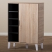 Baxton Studio Adelina Mid-Century Modern 1-door Oak and Grey Wood Shoe Cabinet - BSOSESC16104-Hana Oak/Dark Grey-Shoe Cabinet