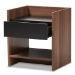 Baxton Studio Vanda Modern and Contemporary Two-Tone Walnut and Black Wood 1-Drawer Nightstand - BSOVDNT0014-Walnut/Black-NS