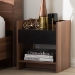 Baxton Studio Vanda Modern and Contemporary Two-Tone Walnut and Black Wood 1-Drawer Nightstand - BSOVDNT0014-Walnut/Black-NS