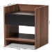 Baxton Studio Vanda Modern and Contemporary Two-Tone Walnut and Black Wood 1-Drawer Nightstand - BSOVDNT0014-Walnut/Black-NS