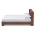 Baxton Studio Vanda Modern and Contemporary Two-Tone Walnut and Black Wood Queen Size Platform Bed - BSOVDQB001291-Walnut/Black-Queen