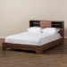 Baxton Studio Vanda Modern and Contemporary Two-Tone Walnut and Black Wood Queen Size Platform Bed - BSOVDQB001291-Walnut/Black-Queen