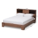 Baxton Studio Vanda Modern and Contemporary Two-Tone Walnut and Black Wood Queen Size Platform Bed - BSOVDQB001291-Walnut/Black-Queen