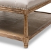 Baxton Studio Carlotta French Country Weathered Oak Beige Linen Square Coffee Table Ottoman - BSOTSF-9329-Beige-Otto