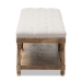 Baxton Studio Celeste French Country Weathered Oak Beige Linen Upholstered Ottoman Bench - BSOTSF-9336-Beige-Bench