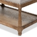 Baxton Studio Celeste French Country Weathered Oak Beige Linen Upholstered Ottoman Bench - BSOTSF-9336-Beige-Bench