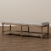 Baxton Studio Celeste French Country Weathered Oak Beige Linen Upholstered Ottoman Bench - BSOTSF-9336-Beige-Bench