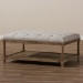 Baxton Studio Carlotta French Country Weathered Oak Beige Linen Rectangular Coffee Table Ottoman - BSOTSF-9325-Beige-Otto