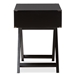 Baxton Studio Curtice Modern And Contemporary Black 1-Drawer Wooden End Table - BSOGDL7628-Black-CT