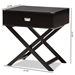 Baxton Studio Curtice Modern And Contemporary Black 1-Drawer Wooden End Table - BSOGDL7628-Black-CT