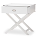 Baxton Studio Curtice Modern And Contemporary White 1-Drawer Wooden End Table - BSOGLD08085/White