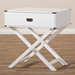 Baxton Studio Curtice Modern And Contemporary White 1-Drawer Wooden End Table - BSOGLD08085/White