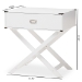Baxton Studio Curtice Modern And Contemporary White 1-Drawer Wooden End Table - BSOGLD08085/White