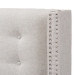Baxton Studio Ginaro Modern And Contemporary Greyish Beige Fabric Button-Tufted Nail head Queen Size Winged Headboard - BSOBBT6627-Greyish Beige-Queen HB