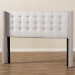Baxton Studio Ginaro Modern And Contemporary Greyish Beige Fabric Button-Tufted Nail head Queen Size Winged Headboard - BSOBBT6627-Greyish Beige-Queen HB