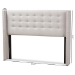 Baxton Studio Ginaro Modern And Contemporary Greyish Beige Fabric Button-Tufted Nail head Queen Size Winged Headboard - BSOBBT6627-Greyish Beige-Queen HB