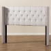 Baxton Studio Ally Modern And Contemporary Greyish Beige Fabric Button-Tufted Nail head King Size Winged Headboard - BSOBBT6628-Greyish Beige-King HB