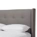 Baxton Studio Brooklyn Mid-Century Modern Walnut Wood Grey Fabric King Size Platform Bed - BSOBBT6653-Grey-King-XD45
